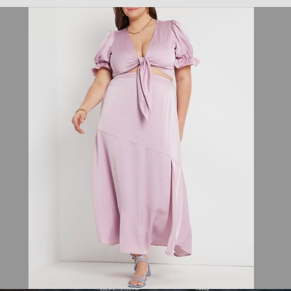 SALE! NEW Eloquii Satin Maxi Skirt Pink Size 14